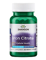 Цитрат Железа от Swanson, Iron Citrate, 25мг, 60 капсул