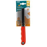 Двосторонній гребінець для котів та собак із середньою та довгою шерстю Ferplast GRO 5864 із зубами з хрому, фото 2