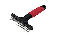 Гребінець для собак з середньою і довгою шерстю Ferplast GRO 5874 дворядний з зубами, що обертаються