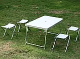 Стіл для пікніка складаний зі стільцями у валізі складаний стіл і 4 стільці, фото 3