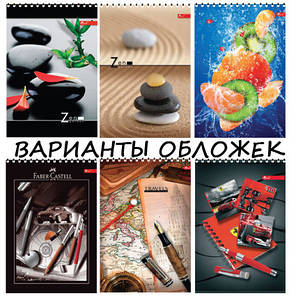 Блокнот А6 50л. обкладинка целюлозний картон "Аляска" УФ-лак, офсет імпортний. 60г/м2 , клітина, пружина, фото 2
