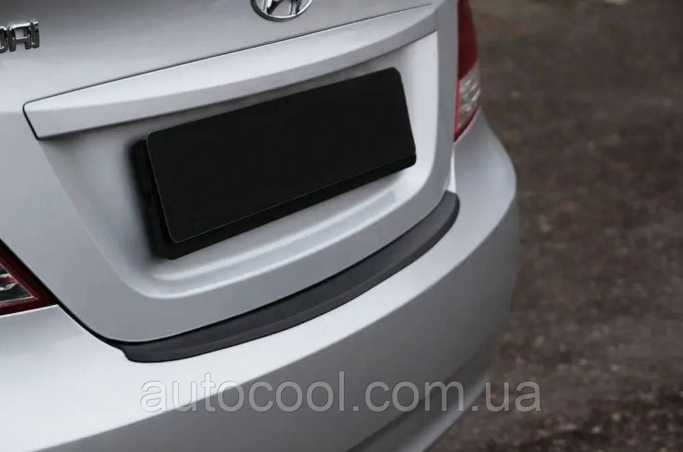 Накладка на задній бампер Hyundai Accent \ Solaris седан 2010-2014, фото 1