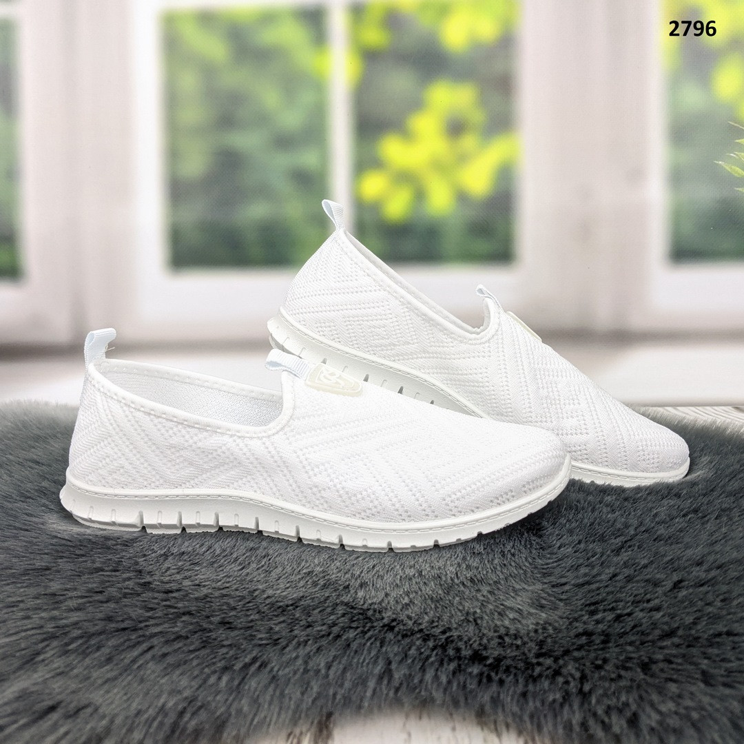 Мокасини жіночі білі текстильні Gipanis Україна клітинка, фото 1