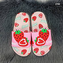 Шльопанці сланці дитячі з фруктами різні кольори 32, Рожевий