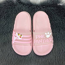 Шльопанці сланці дитячі з пантерою різні кольори 30, Рожевий