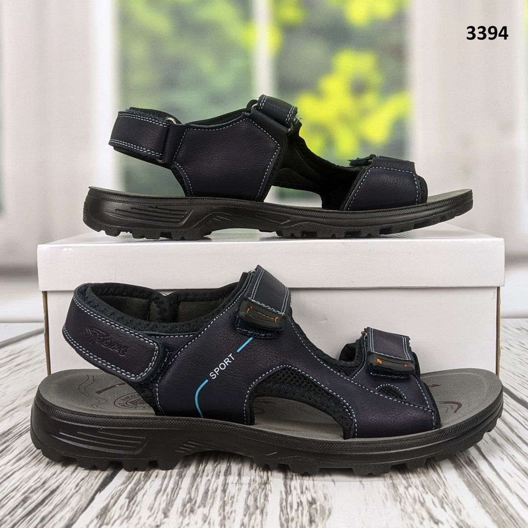 Сандалі босоніжки чоловічі сині на липучках Paliament, фото 1