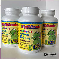 Natural Factors Дитячий вітамін D3 ягідний смак,250 жувальних таблеток Big Friends