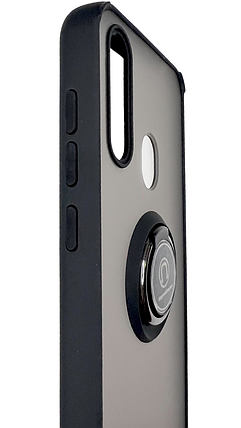 TPU чохол накладка Matte Ring Magnit для ZTE Blade A7 2020 (на зті блейд а7 2020) чорний, фото 2
