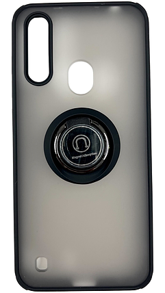 TPU чохол накладка Matte Ring Magnit для ZTE Blade A7 2020 (на зті блейд а7 2020) чорний, фото 1
