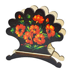 Серветниця Жостовський розпис "Макі"