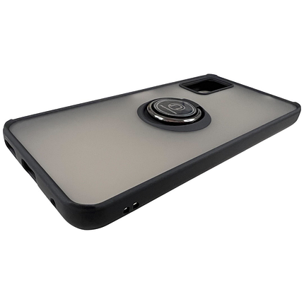 TPU чохол накладка Matte Ring Magnit для ZTE Blade A71 (на зті блейд а71) чорний, фото 3