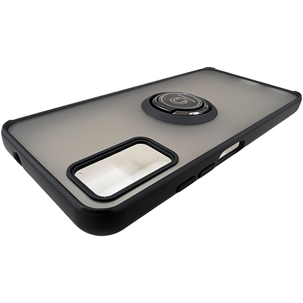 TPU чохол накладка Matte Ring Magnit для ZTE Blade A71 (на зті блейд а71) чорний, фото 2