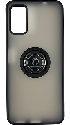 TPU чохол накладка Matte Ring Magnit для ZTE Blade A71 (на зті блейд а71) чорний, фото 1