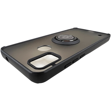 TPU чохол накладка Matte Ring Magnit для ZTE Blade A51 (на зті блейд а51) чорний, фото 2