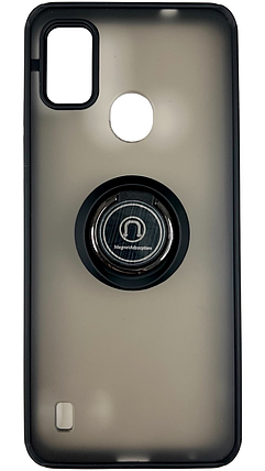 TPU чохол накладка Matte Ring Magnit для ZTE Blade A51 (на зті блейд а51) чорний, фото 1