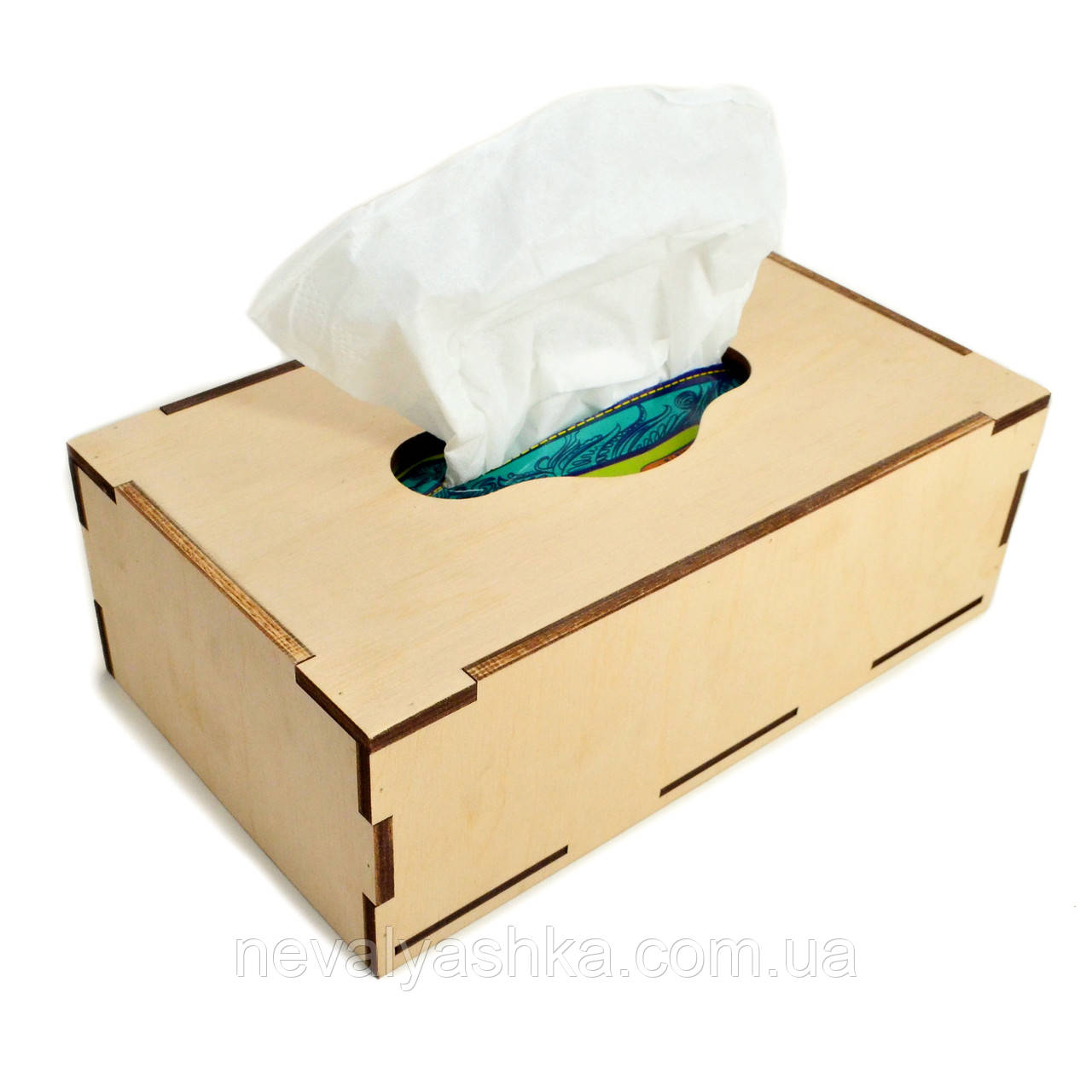 Дерев'яна Барна Серветка Прямокутна, Подовжена Підставка Бокс Диспенсер для Довгих Серветок із Фанери 22х13, фото 1