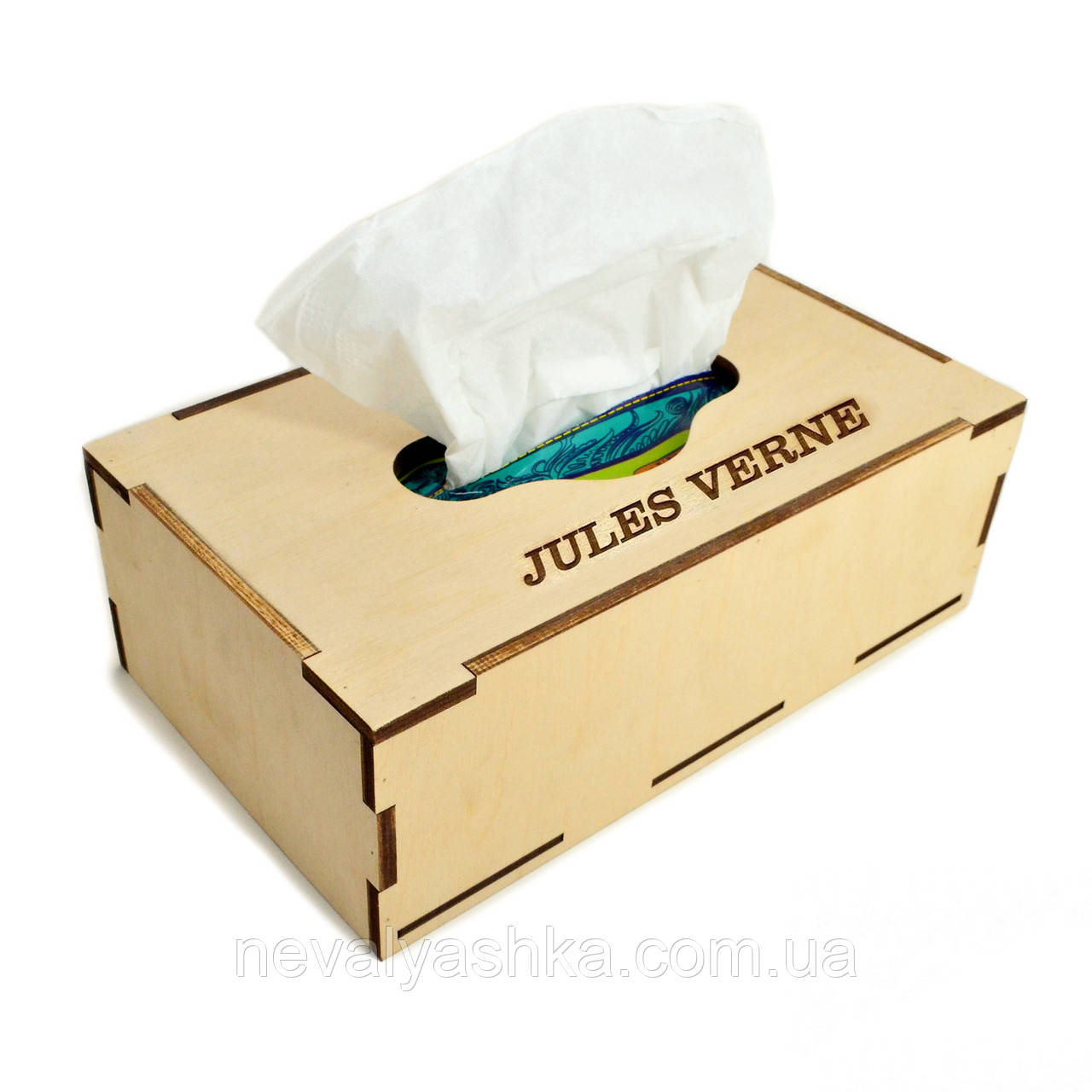 Дерев'яна Барна Серветниця Прямокутна з Вашим ЛОГОТИПОМ Гравіруванням для Серветок Диспенсер з Фанери, фото 1