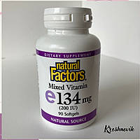 Natural factors Vitamin Е, Вітамін Е 200 МО, 90 капсул
