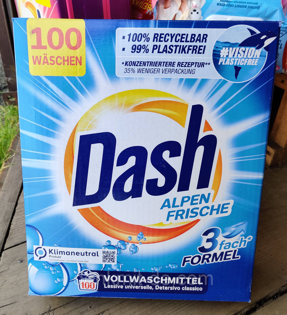 Порошок пральний Dash 3w1 Alpen Frische картон 6 kg 100 прань