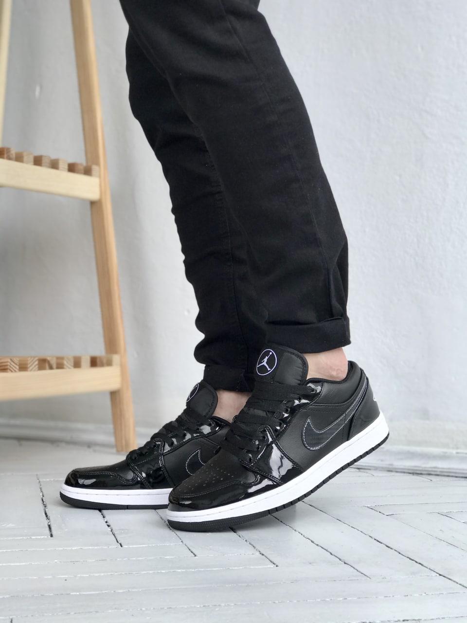 Кроссовки мужские черные Nike Air JORDAN 1 Low (06323)