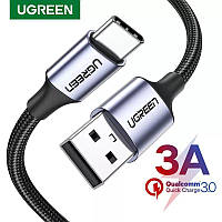 Кабель Ugreen быстрая зарядка Type-c 3А, длина 0,5 м, передача данных 480 Мбит/c, прочное плетение