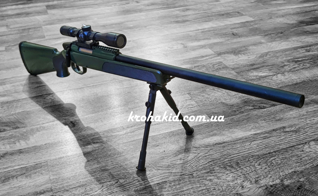 Іграшка снайперська гвинтівка розмір 110 см з пульками і прицілом Airsoft Gun ZM51 (приклад темно-зелений)