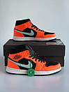Кросівки чоловічі оранжеві Nike Air Jordan 1 (07648), фото 8