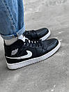 Кросівки чоловічі чорні Nike Air Jordan Retro 1 High (07577), фото 4