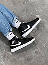 Кросівки чоловічі чорні Nike Air Jordan Retro 1 High (07577), фото 8