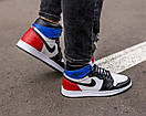 Кросівки чоловічі білі Nike Air Jordan 1 (04641), фото 5