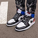 Кросівки чоловічі білі Nike Air Jordan 1 (04641), фото 3