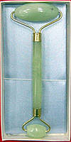 Массажер нефритовый двойной валик с ручкой в футляре (14.5х5,5х2 см) | (22375)