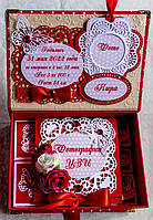 Шкатулка Мамины сокровища для девочки Мамині скарби 6 коробочек + конверт для фото УЗИ