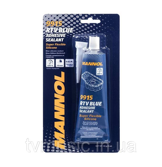 Синій силіконовий герметик Mannol RTV Blue Adhesive Sealant 9915 85 гр