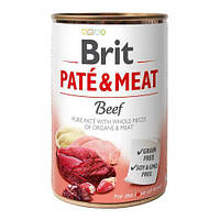 Влажный корм для собак Brit Pate & Meat Beef 400 г (говядина и индейка)