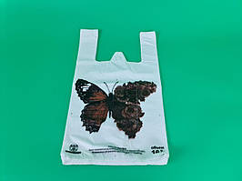 Пакети тип майка з малюнком (30/7*50) "Метелик" 18 мкр (250 шт)