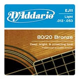 Струны D`ADDARIO EJ11 80/20 BRONZE LIGHT 12-53, фото 3