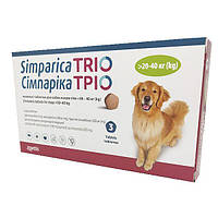 Симпарика Трио таблетки для собак 20-40 кг от блох, клещей и гельминтов 1 упаковка (3 таблетки) Zoetis