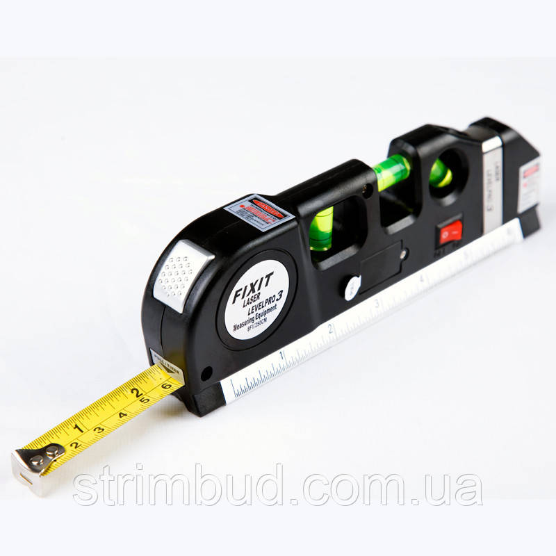 Лазерний рівень нівелір Fixit Laser Level Pro PRO 3 в 1 (лазерний, рідинний рівень і рулетка)