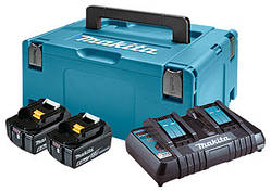 Набір акумуляторів Makita LXT 18V (BL1860B x 2шт,DC18RD, Makpac №3)