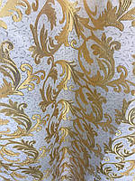 Шторная ткань жаккард с люрексовой ниткой, на метраж, молочного цвета, ширина 1.5 м (D26-8)