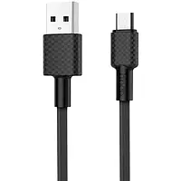 Дата-кабель Hoco Superior X29 1m USB (тато) - microUSB (тато) Black