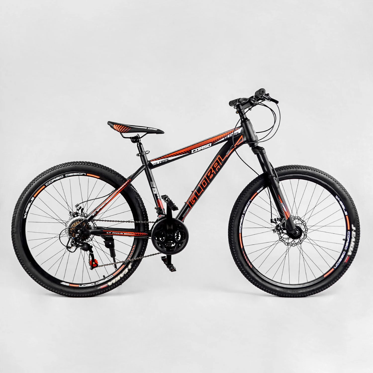 Спортивний велосипед 26" CORSO Global TK-26313 чорно-червоний на зріст 155-180 cм