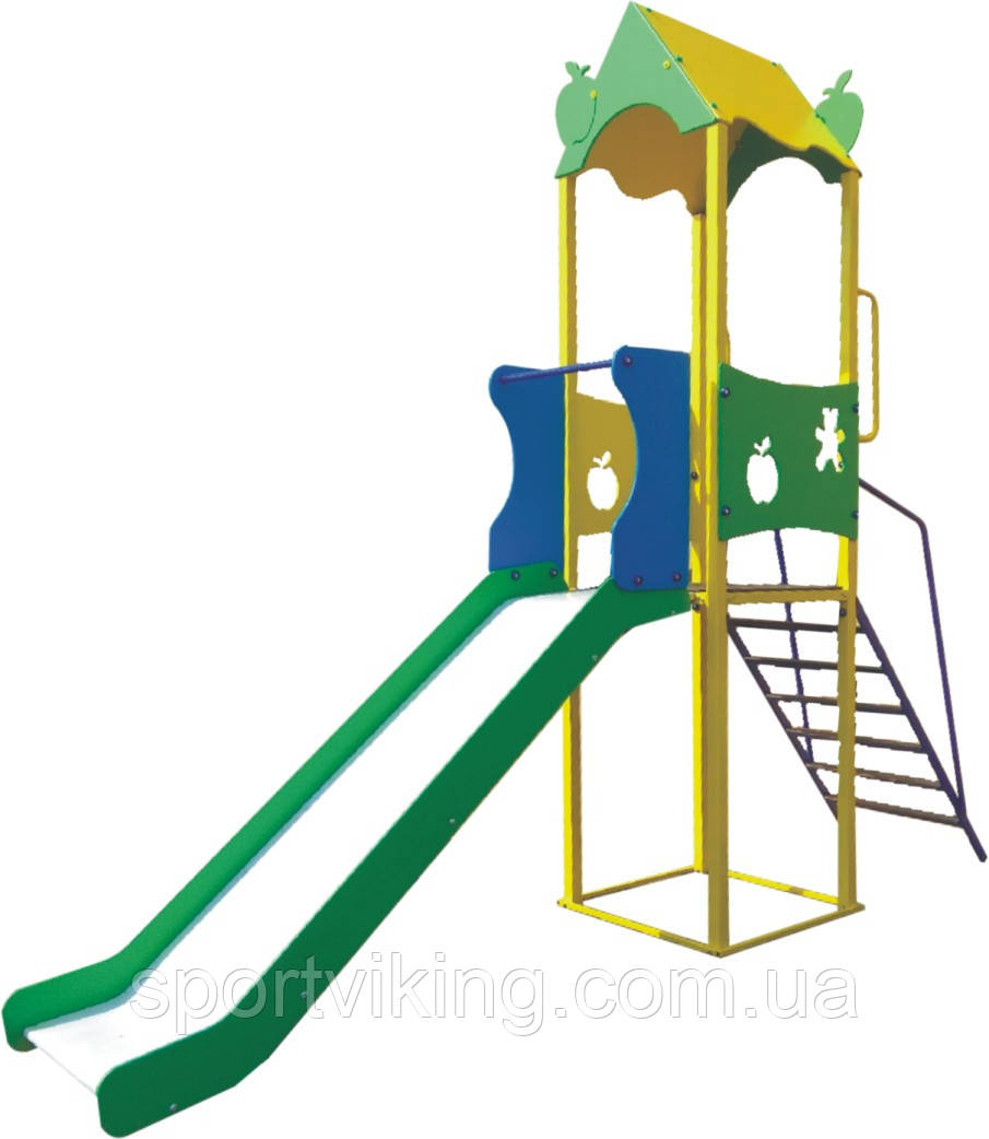 Гірка дитяча для вулиці "Яблуко" висота спуску 250 см