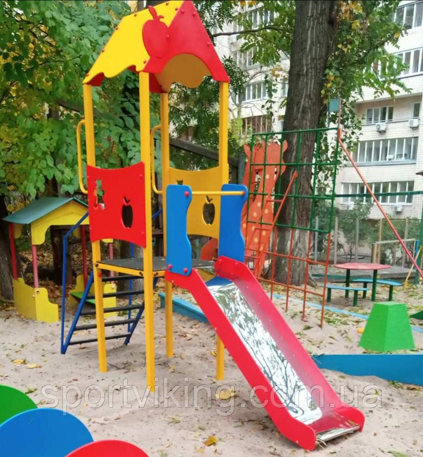 Гірка дитяча для вулиці "Яблуко" висота спуску 200 см, фото 1