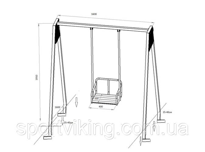 Качели детские на подшипниках, одноместные . (ID#1635774779), цена ...