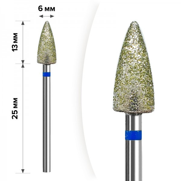 Фреза алмазна MART синя, конус діаметр 6,13 мм, фото 1