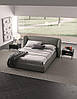 Двоспальне ліжко м'яке MeBelle GRAHAM 180 х 200 см, преміальний темно-сірий велюр рогожка, фото 4