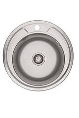 Мийка для кухні із нержавіючої сталі кругла KRONER CV022766 490мм x 490мм матова 0.8мм 134753