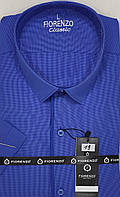 Рубашка мужская с коротким рукавом Fiorenzo vk-0019 голубая классическая Турция, нарядная мужская тенниска